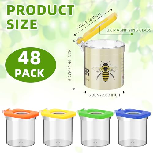 Halloscume 48 Pcs Insert Bug Viewer for Kids Magnifying Insect Box
