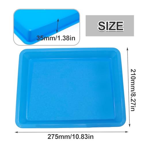 20Pcs Colorful Plastic Craft Trays, 5 Colors Versatile Organizer Trays for Art Projects, Beads, Classroom, Painting, and Handicraft Activities, Plastic Tray(10.8 x 8.3 Inch)