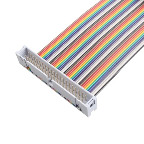 ZDE Male to Female GPIO Flat Ribbon Cable 40pin Breadboard Rainbow Jumper Wire 10cm/3.94inch Compatible with Raspberry Pi 5 4B 3 2 Model B B+ - size: 10cm/3.94inch, style: Male to Female