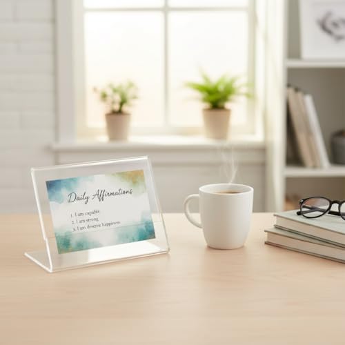 Azar Displays 112742 Horizontal Slanted, L-Shape 3-Inch Width by 2-Inch Height Acrylic Sign Holder, 10-Pack, Clear - size: 3 In W x 2 In H Horizontal