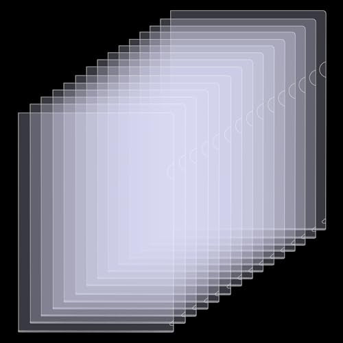 15 Pack Clear Document Folder, 12" x 17" Plastic Folders Sleeves