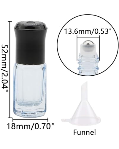 Kesell 10Pcs 3ml Essential Oil Roller Bottles Dark blue Octagonal Small Roll On Bottle Empty Perfume Bottle Container with Stainless Steel Ball - color: dark blue