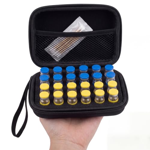 Lystaii 24 Slots 1-3ml Vial Organizer Case Oxford Fridge Protector Holder