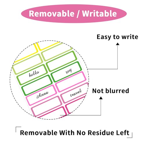 STARLIBOO Removable Labels, Removable Colored Labels Stickers,1x3 Inch Rectangular Stickers, Water/Oil/Tear Resistant for Food Containers/Classroom/Storage (8 Colors, 240 Labels) - color: Colors, size: 1*3 inch- 240 PCS