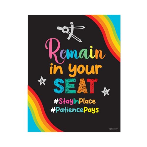 Decorably 20 Chalkboard Class Rules Classroom Decorations Middle School - color: Chalkboard Theme