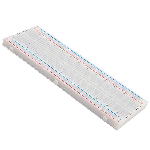 TEKTRUM SOLDERLESS EXPERIMENT PLUG-IN BREADBOARD KIT WITH PRE-FORMED SOLID JUMPER WIRES FOR PROTO-TYPING CIRCUIT (830 TIE-POINTS) - size: 830 TIE-POINTS