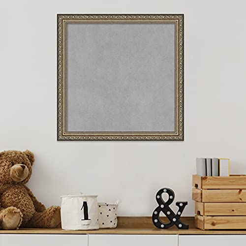 Amanti Art Silver Framed Magnetic Board, 18x18, Traditional Office Decor - size: 18"W x 18"H