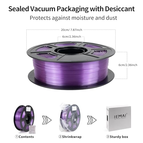 IEMAI PETG Filament 1.75mm, Transparent Lavender Purple 1kg - color: Transparent Lavender Purple