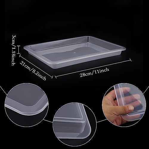 Activity Art Trays, 8 Pack Crafts Organizer Tray for Painting, Beads, Slime and Sensory Toys, 11 x 8.3 x 1.1 Inches