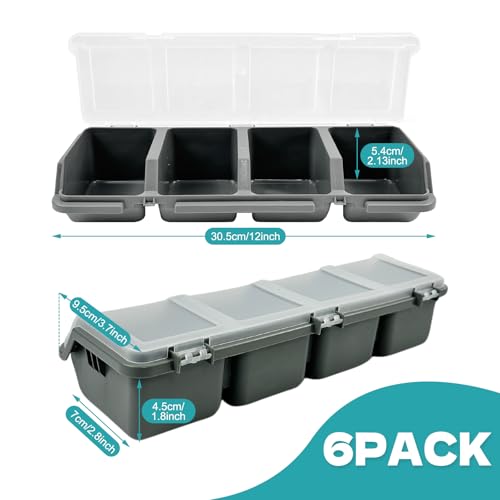 YEXEXINM 6Pcs Screw Organizers Storage Bins with Lids, Plastic Stackable Hardware Organizer Box for Garage Nails Craft Tool Organizing, Tool Cart Cabinet Workbench Drawers (Gray) - color: Gray