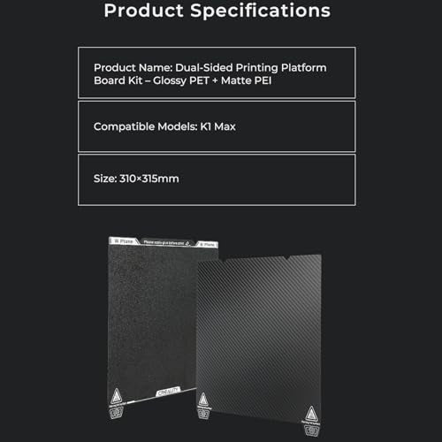 Creality K1 Max Dual-Sided PET + PEI Build Plate, 3D Printer Parts Printing Plate Glossy PET + Matte PEI Flexible Steel Platform for K1 Max, Ender 3 Max/Neo, Ender 3 S1 Plus - size: K1 Max PEI+PET