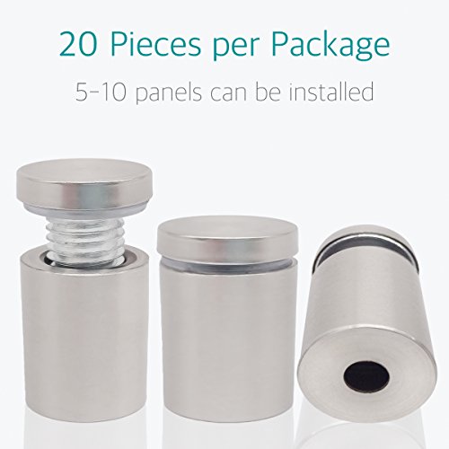 Lantee Stainless Steel Sign Standoffs, 3/4" x 1", 20 Pack - color: Silver, size: 3/4" x 1" / 19 x 25mm