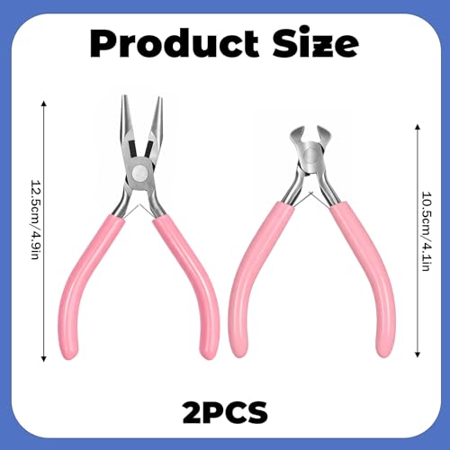 Zipper Repair Kit Tool, 2 Pack Zipper Pliers, Zippers Install Pliers, Needle-Nose Plier and End-Cutting Plier for Zippers Replacement, Fix, DIY Jewelry and Home Maintenance