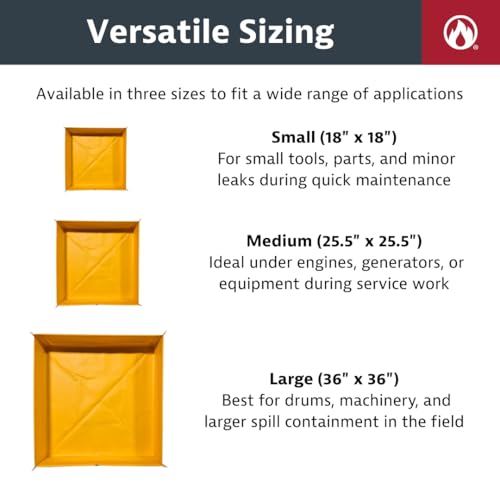 Justrite Collapsible Utility Tray, 36" x 36" x 4" - style: 36" x 36"