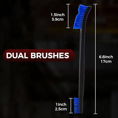PINGMIC Gun Cleaning Brushes, Double-Ended Gun Brushes, 12 Blue Nylon - color: Blue