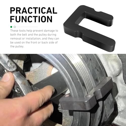 59560 Car Stretch Belt Tool, U-shape Serpentine Belt Tensioner Wrench for A/C & Main Drive Pulley, Installation and Removal Tool, Compatible with GM 5.3 L 6.2 L Fuel Engines (Black)
