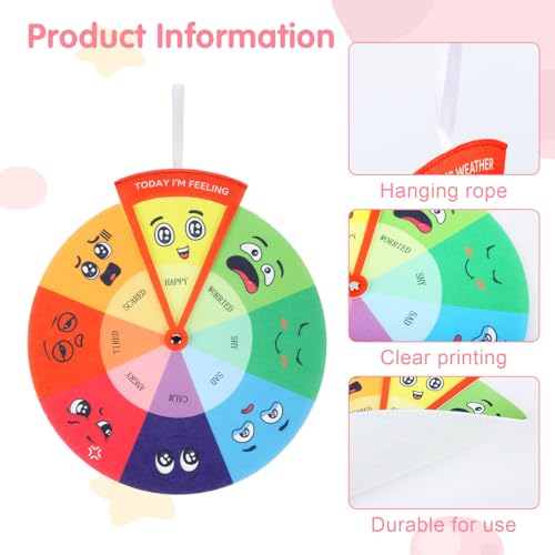 Feelings Wheel for Kids, Emotions Wheel, Feeling Chart for Kids, Emotion Chart for Kids Emotional Toys for Toddlers and preschoolers Emotional Psychology Tool Decor - color: Multicolor