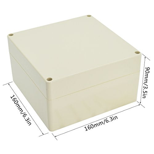 LeMotech Waterproof Dustproof IP65 ABS Plastic Junction Box Universal Electric Project Enclosure Pale Gray 6.3 x 6.3 x 3.54 inch (160 x 160 x 90 mm) - size: 6.3"x 6.3"x 3.5"
