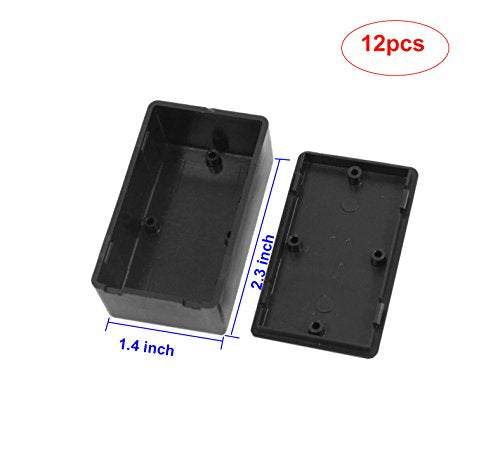 60 x 36 x 25mm Waterproof Electric Project Case Junction Box with Cover Black Plastic, 12-Pack - size: 60 x 36 x 25mm(12PCS)