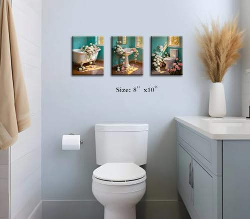 Framed Botanical Bathroom Wall Art Sage Green Leaves canvas Posters Print - color: Framed Botanical Bathroom Wall Art