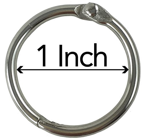 Clipco Book Rings Small 1-Inch Nickel Plated Metal (100-Pack) - size: 1-Inch · 100 rings