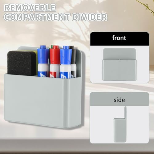 Camelmother 2Pcs Magnetic Dry Erase Marker Holder For Whiteboard Fridge - color: Grey