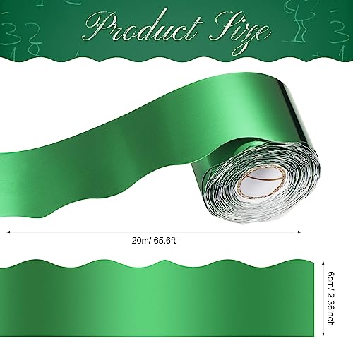 Ecally 65.6 Ft Scalloped Bulletin Board Borders Decor,Green - color: Green