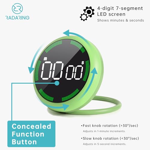 Emerald Quick Que Kitchen Timers, Visual timers Large LED Display Magnetic Countdown Countup Timer for Classroom Cooking Fitness Baking Studying Teaching, Easy for Kids and Seniors (Emerald) - color: Emerald