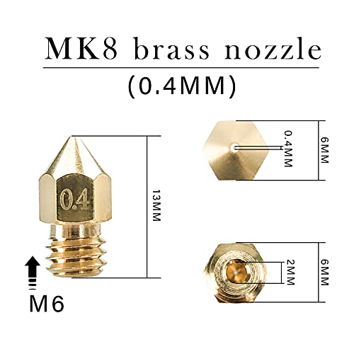 MK8 Nozzles 25 pcs 0.4mm 3D Printer Extruders Brass Nozzles - size: MK8 Brass, style: Kit: 0.4 Nozzles