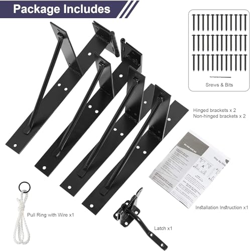 Anti Sag Gate Kit Heavy Duty No Sag Kit Gate Corner Brace Bracket for Wooden Gate Fence with a Self-Locking Gate Latch (No Sag Kit A - 2Set) - style: No Sag Kit A - 2Set