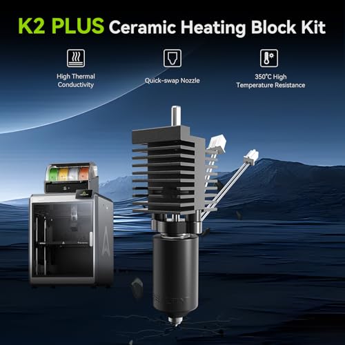 Creality Official K2 Plus Ceramic Heating Block Hotend Kit, Unicorn Quick Swap Nozzle Kit, 350°C High Temperature Resistant, All-Metal Integrated Design Kit for Creality K2 Plus 3D Printers - style: For K2 PLUS