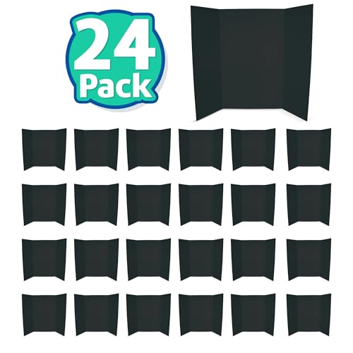 Flipside Products 36” x 48” Project Boards for Presentations, Science Fair, School Projects, Event Displays and Trifold Picture Board, Proudly Made in USA - Black - 24 Pack - color: Black, size: 24 Pack