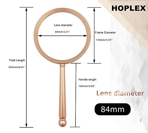 Magnifying Glass 5X Handheld Reading Magnifier for Seniors & Kids(Gold) - color: Gold