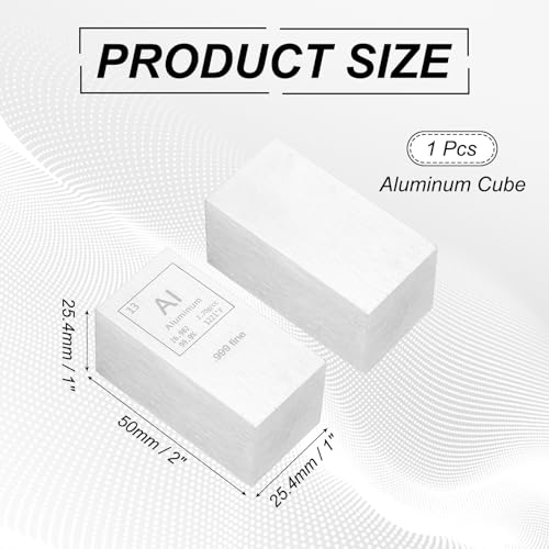PATIKIL Aluminum Cube, 1x1x2" Al Density Stick High Density Element Rod Unique Metal Cube Periodic Table of Elements Collections Lab Experiment Teacher Scientific Classes - size: 1x1x2", style: Aluminum