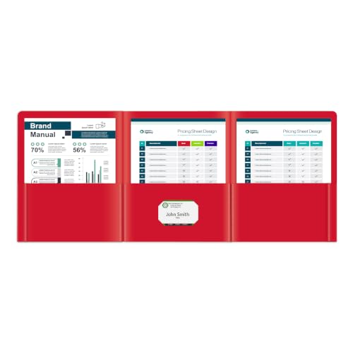 C-Line Heavyweight 3-Pocket Tri-Fold Portfolio, Red, 24/Box (33944-24) - color: Red, size: 24 Count (Pack of 1)