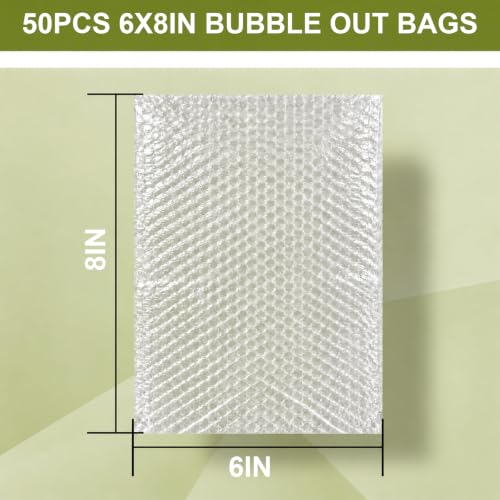 50PCS 6x8"Bubble Pouches,Shockproof Cushioning Protection - size: 50PCS-6x8Inches