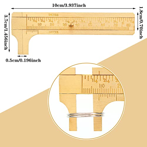 Konohan 2 Pcs Brass Pocket Caliper Pocket Caliper Mini Tool for Jewelry