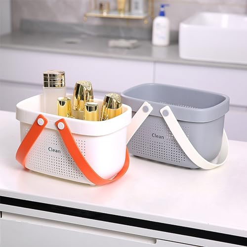 Portable Shower Caddy Basket with Handles Plastic Storage Basket Small Grey - color: Grey, size: Small