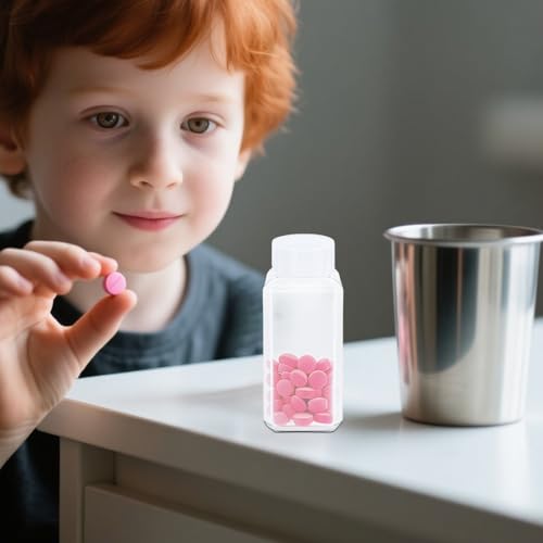3.4oz Leak Proof Plastic Bottles with Caps, Laboratory Reagent Bottle, Reusable Small Pill Storage Containers for Travel, Classrooms, Home (6 pack translucent) - color: Translucent, size: 3.4oz