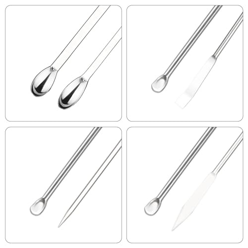 Labasics 4-Piece Lab Spatula and Spoon Set, Stainless Steel, Double-Ended