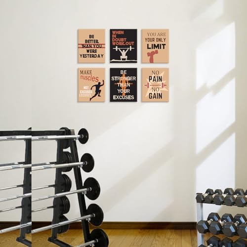 CHDITB Motivational Fitness Canvas Wall Art, Inspirational Quotes Artwork, Gym Workout Wall Decor, Vintage Exercise Poster, Retro Sports Art Prints for Living Room Bedroom Decor (8X10 Inch) - color: Fitness, size: 8"L x 10"W