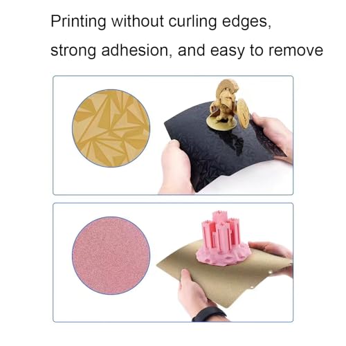 HzdaDeve Build Plate for Adventurer 5M/5M Pro/AD5X Double Sided Textured PEI Sheet and Smooth PEO Steel Sheet Bed Glue-Free Printing for FLASHFORGE Adventurer 5M Plate 3D Printer (PEO+PEI) - color: Gold+PEO