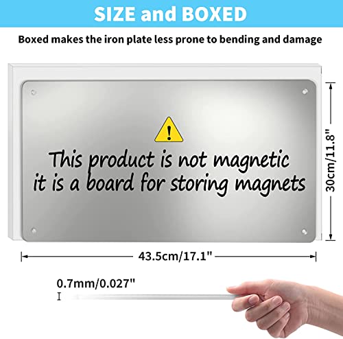 Magnetic Board,17.1" x 11.8" Magnet Display,for Magnets and Bulletin Board,Suitable for Wall, Refrigerator, Compartment, Cabinet etc,Comes with Dual Lock Tape for Easy Hanging (Silver) - color: Silver, size: 18"W x 11.8"H