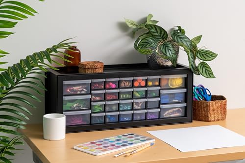 IRIS USA 26-Drawer Teacher Toolbox, 2 Pack, Craft Storage Drawers, Black - color: Black, size: 26 Drawer - 2 Pack