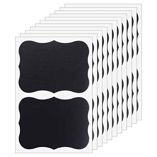 ONUPGO Chalkboard Labels (48 Pack), 4" x 3" Reusable Blackboard Stickers, Waterproof Chalkboard Sticker for Jars, Parties Decoration, Craft Rooms, Weddings, Storage, Organize Your Home & Kitchen - size: 4" x 3", style: 48 Pack Wavy Shape