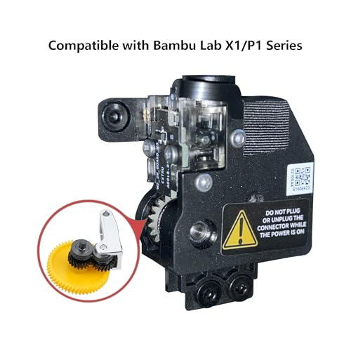 Upgrade Hardened Steel Extruder Gear Assembly for Bambu Lab P1P, P1S, X1C, X1E, Oblique Tooth Nano Coating Hardened Steel Extruder Dual Gears Kit for X1/P1 Series - style: for X1/P1