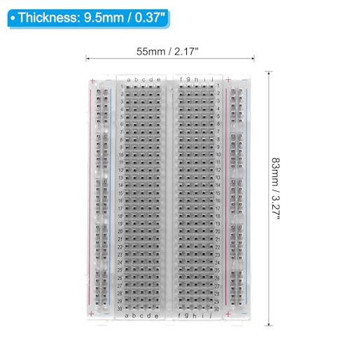 PATIKIL 2 Pcs Breadboard, Solderless Breadboard Large Breadboard 400 Tie Points Prototype PCB Bread Board Electronics Kit Plates