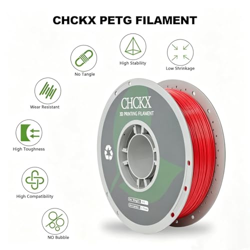 Matte PETG 3D Printer Filament 1.75mm, +/-0.02mm Tolerance, 1kg Spool(2.2lbs), for Most 3D Printers,Red - color: Matte Red, size: PETG