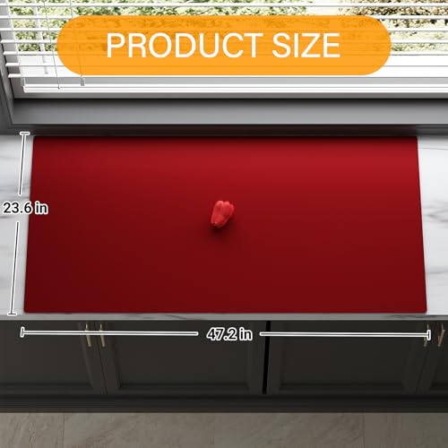 Silicone Protector Mat 47x24 Inch,Red - color: Red