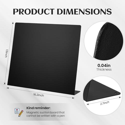 2 Pack Magnet Board,16.2" x 13" Magnetic Board,Metal Magnetic Bulletin Board,Magnet Display Stand for Home,School,Kitchen,Office